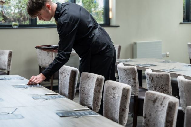 dining table being set