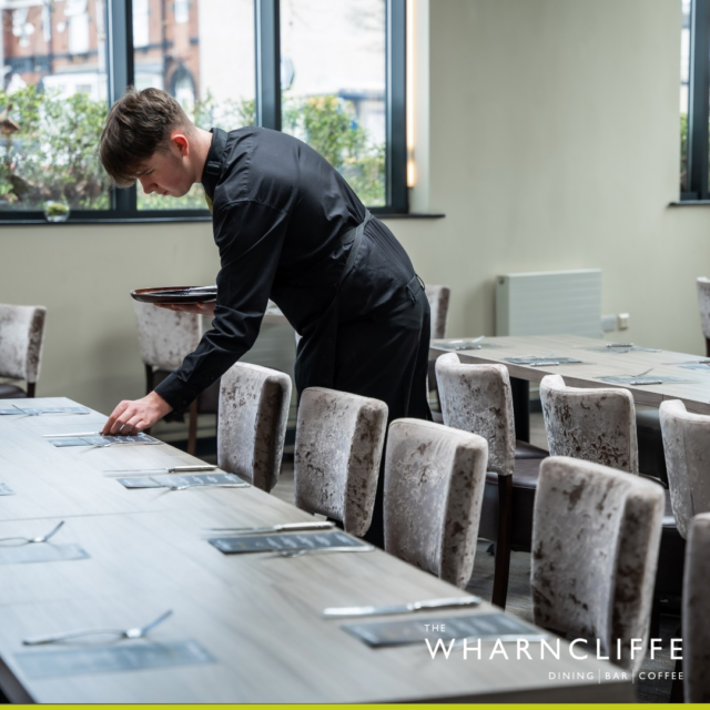 dining table being set