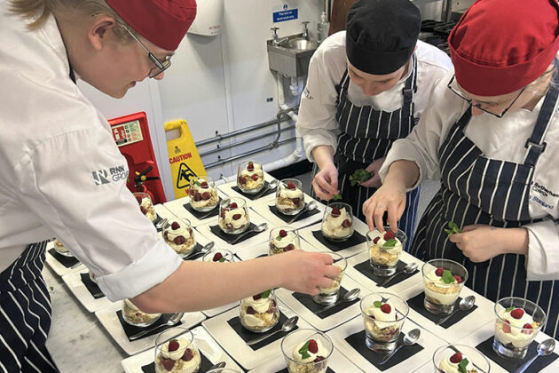 Preparing food in The Wharncliffe Restaurant at the Burns Night event in January 2024