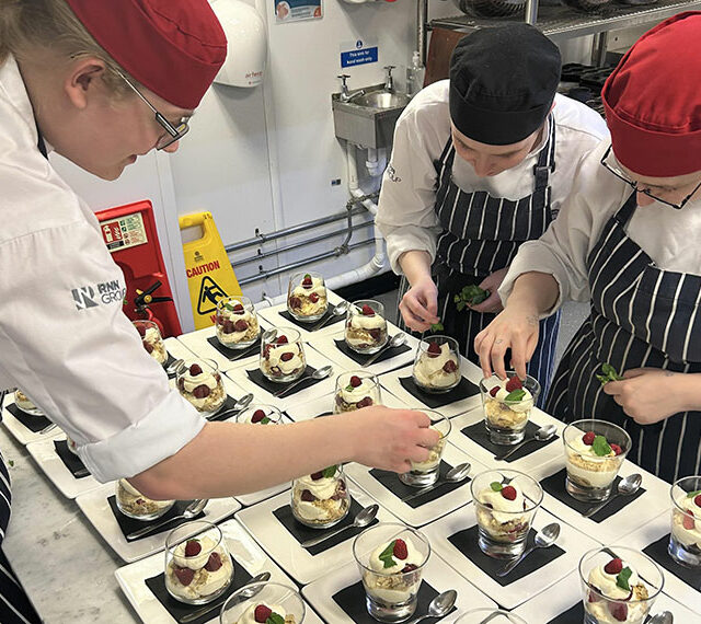 Preparing food in The Wharncliffe Restaurant at the Burns Night event in January 2024