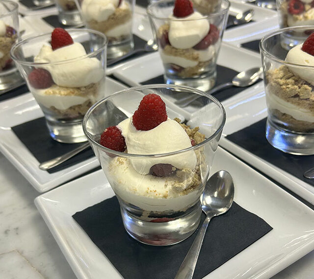 Preparing food in The Wharncliffe Restaurant at the Burns Night event in January 2024