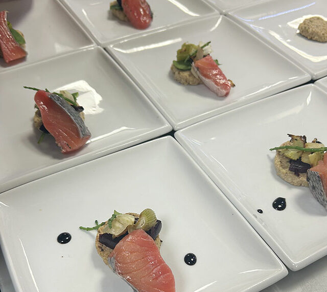 Preparing food in The Wharncliffe Restaurant at the Burns Night event in January 2024