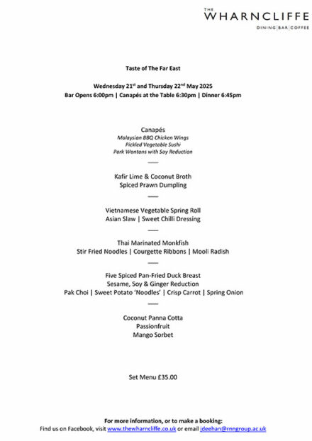 Taste of the Far East Menu