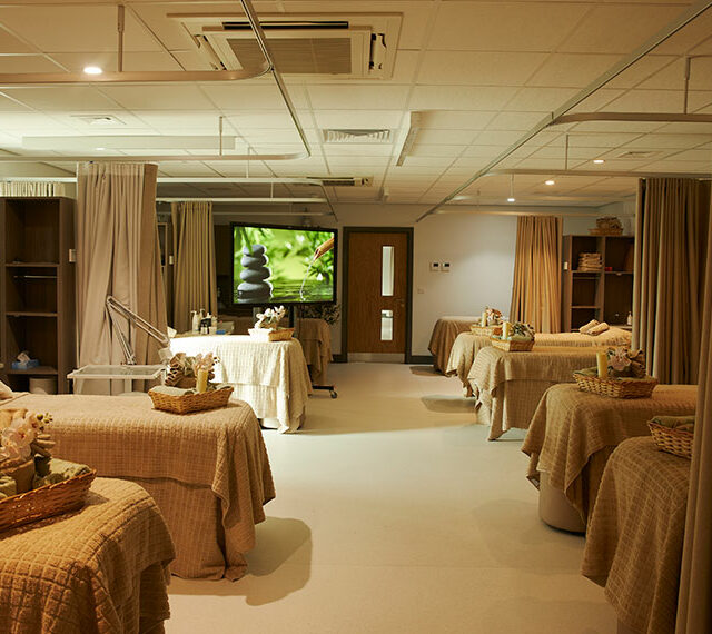 The treatment beds at Innovate S81 hair and beauty salon at North Notts College