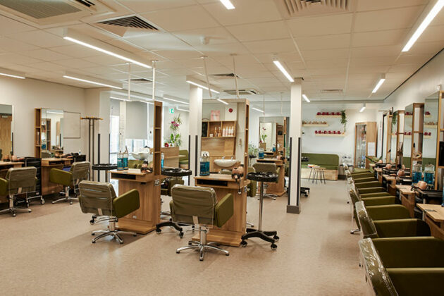 Inside Innovate S81 hair and beauty salon at North Notts College