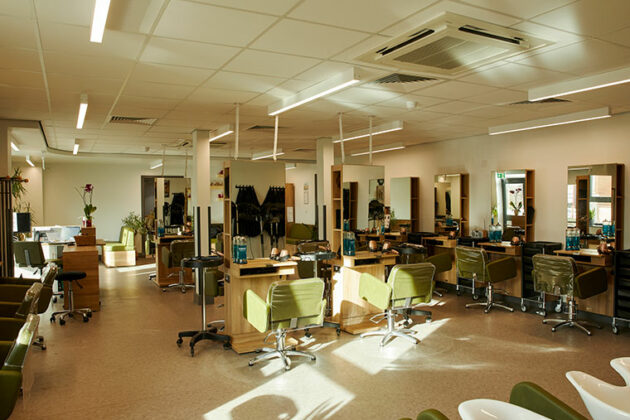 Inside Innovate S81 hair and beauty salon at North Notts College