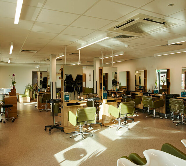 Inside Innovate S81 hair and beauty salon at North Notts College