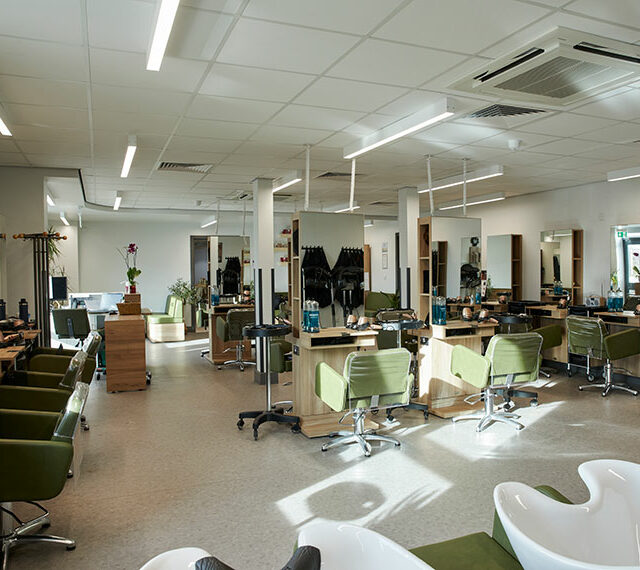 Inside Innovate S81 hair and beauty salon at North Notts College