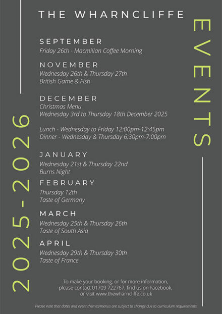 Events at The Wharncliffe 2025-2026
